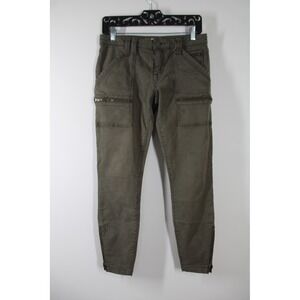 Joie 27 Olive Green Park Skinny Cargo Pants Zipper Ankle Utility Slim Fit
